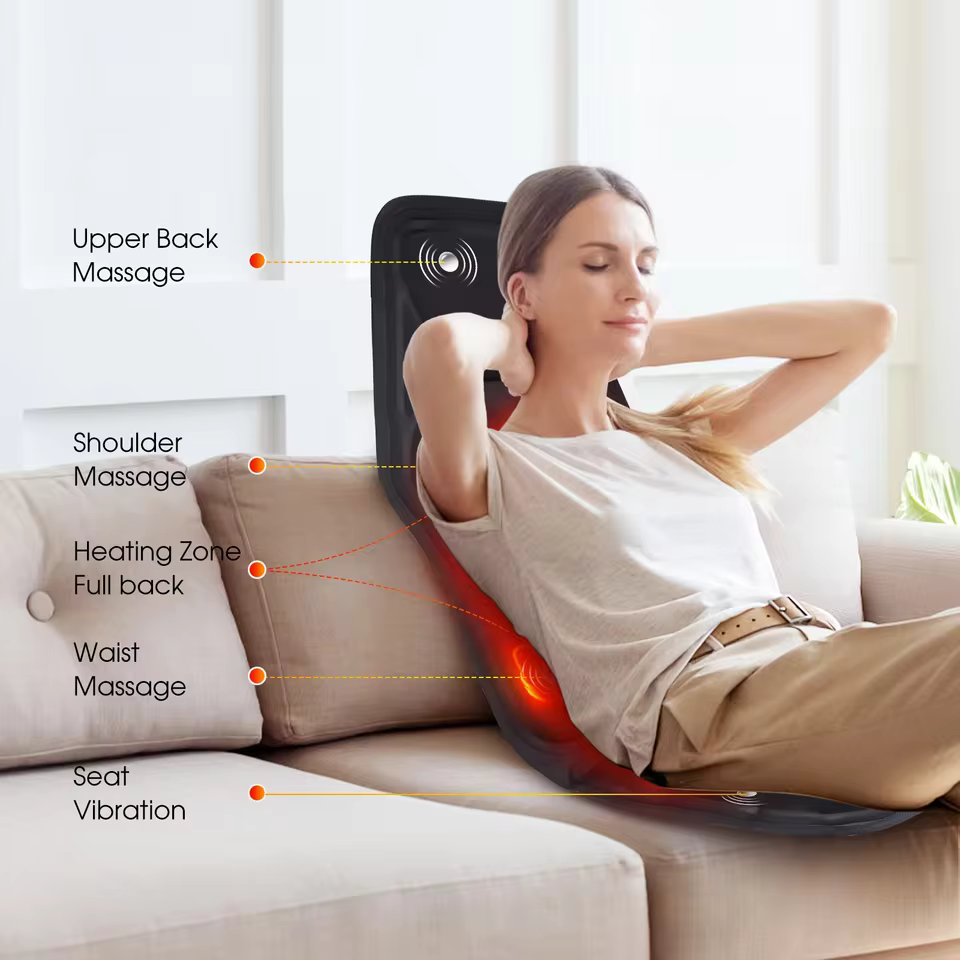 Infrared Full Body Back Massager Cushion – For Car, Office & Home