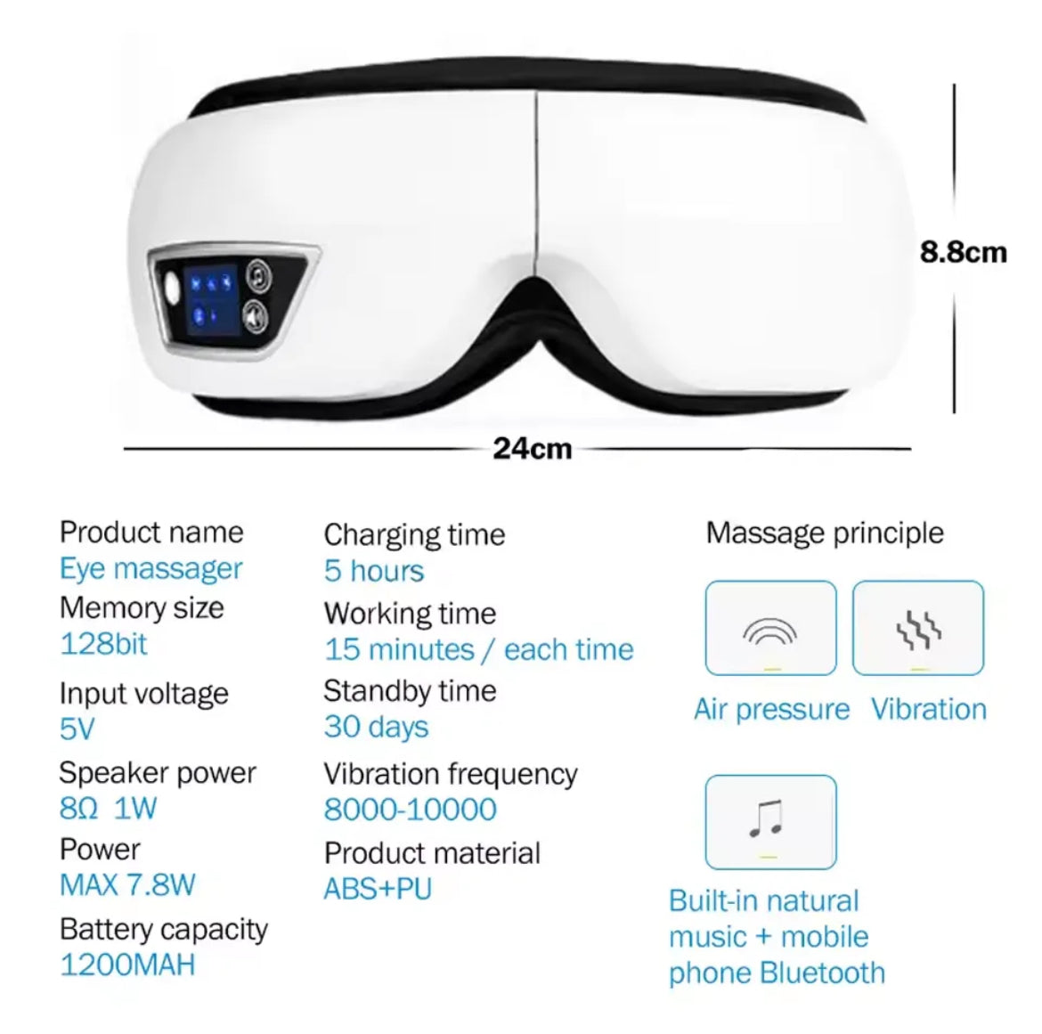 Gadgetly™  Smart Eye Massager - Cooling & Bluetooth – For Stress Relief
