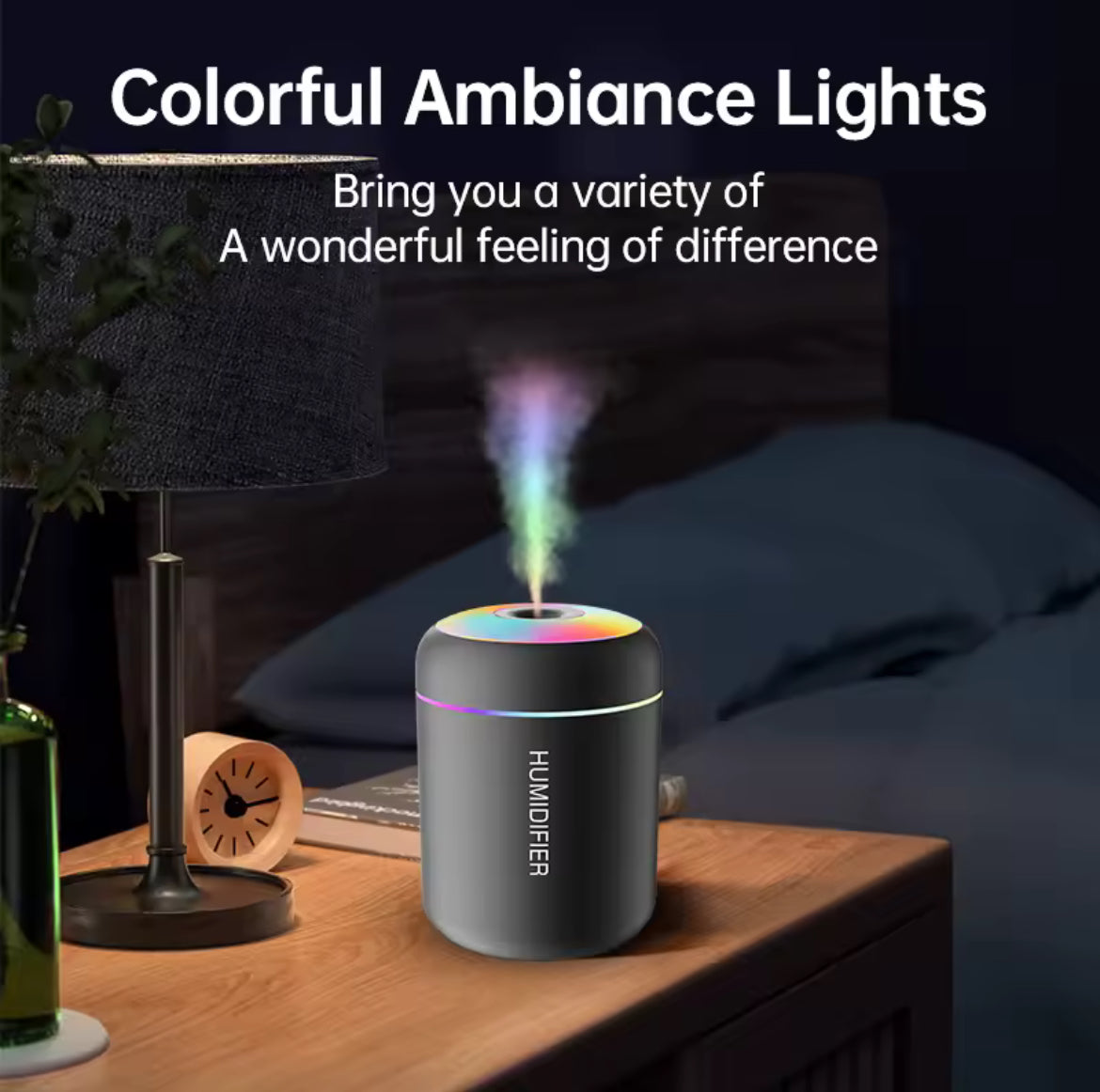 Mini USB Aroma Diffuser – 180ML Essential Oil Humidifier with LED Lights 🧘